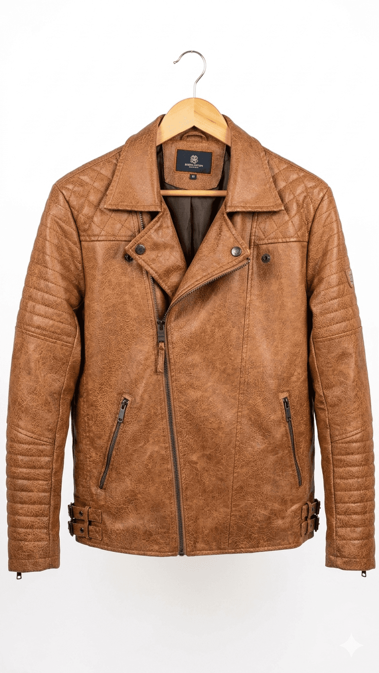 Asymmetrical Biker Leather Jacket