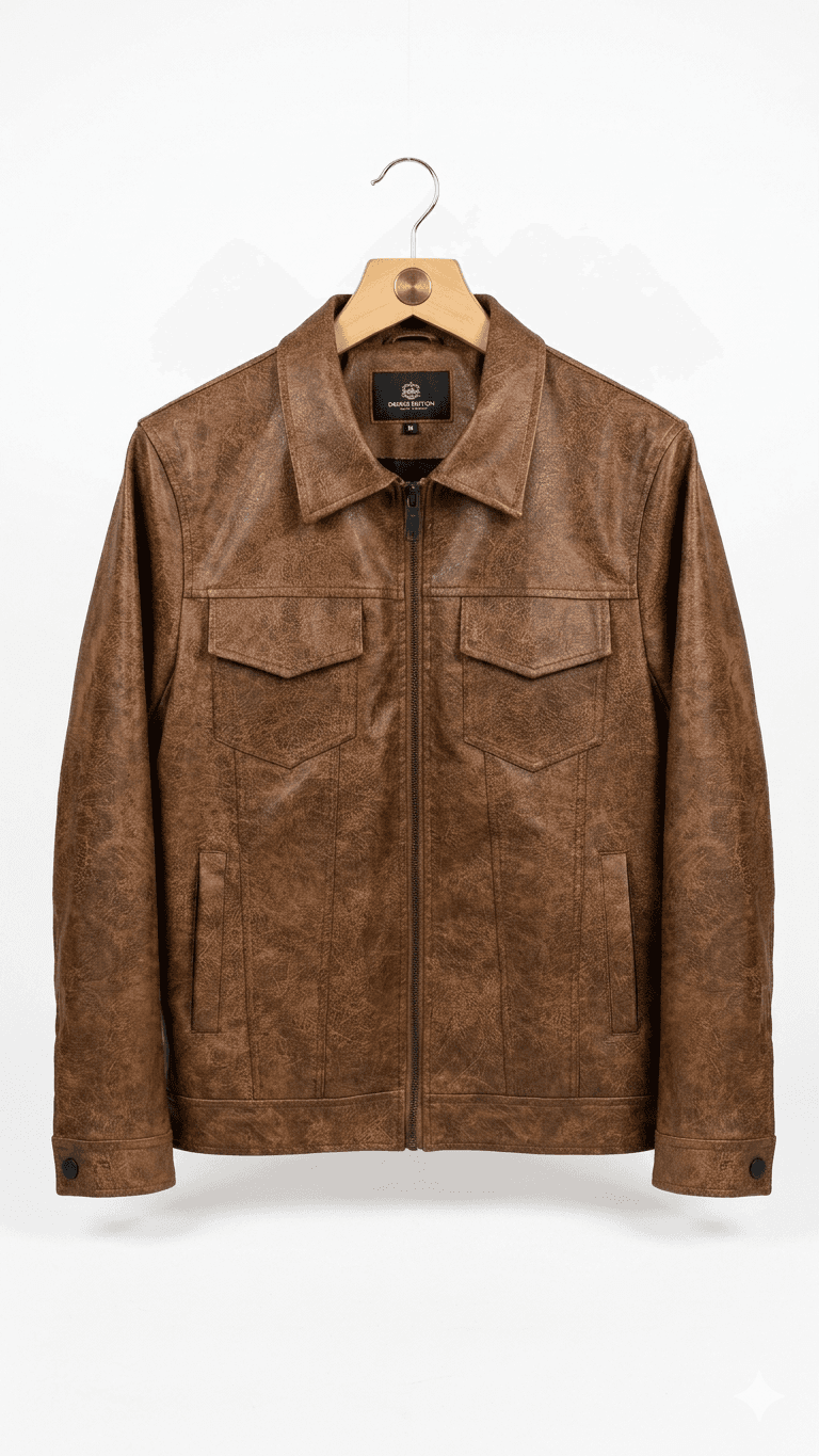 Double Pocket Leather Jacket